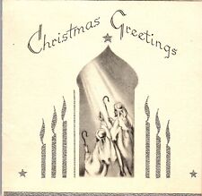 VTG Christmas Greeting Card MCM Silver Nativity Manger Wise Men Star Bethlehem picture