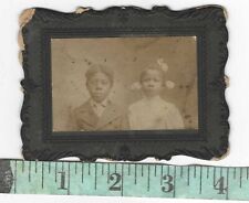 Antique Photo ~ African-American Children ~ Sweet TLC ~ With writing on back picture