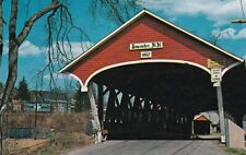 Lancaster NH-New Hampshire,Mechanic Street Covered Bridge, Vintage Postcard 1982 picture