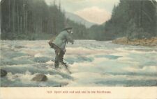Artist impression Fishing Sport Rod Reel Cardinell Vincent 1908 Postcard 21-6365 picture