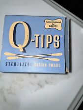 Vintage 1960s Q-Tips Sterilized Cotton Swabs Original Blue Carton picture
