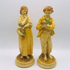 Pair Of Vintage Borghese Chalkware Figurines 10.5