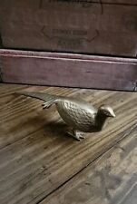 Vintage Mid Century Solid Brass Pheasant Figurine Bird Long Tail MCM Midcentury  picture