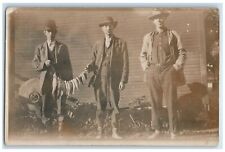 c1910's Fishing Party Men Displayed Good Catch RPPC Photo Antique Postcard picture