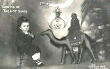 RPPC 1908 Little Girl with Wise Man & Camel Studio Prop Vintage Postcard A10 picture