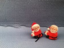 Vintage plush Santa clip on Ornaments red and white picture