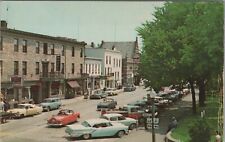 Bellefontaine Ohio First cement street in US c1960s autos postcard D65 picture