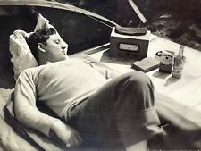 Zi Photo Handsome Man Resting Listening Radio Drinking Pepsi Cola Bottle 1940's picture