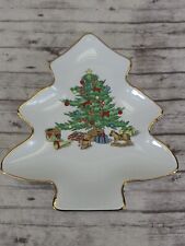 Vintage MEIWA Home for the Holidays Christmas Tree Shaped Ceramic Serving Dish picture
