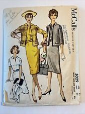 McCalls 5029 Dress Slim Three Gore Skirt Open Front Collarless Jacket Bust 32 picture