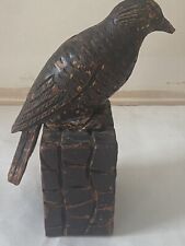 Vintage Wood Sculpture Bird Signed Clarence Stringfield Tennessee Folk Art picture