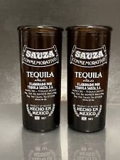 2 SAUZA Tequila Shot Glass Amber Shooter 3-5/8