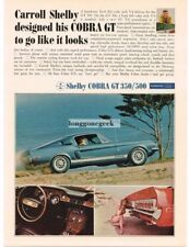 1968 Ford Shelby Cobra GT 500 Blue At The Beach Vintage Ad  picture