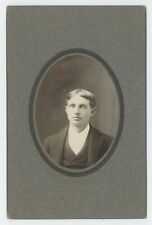 Antique Circa 1900s Cabinet Card Handsome Young Man In Fancy Suit picture