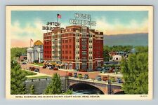 Reno NV-Nevada, Hotel Riverside, Washoe County Courthouse Vintagec1941 Postcard picture