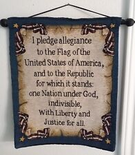 Pledge of Allegiance To The Flag USA Hanging Wall Sign Fabric Large Size **  picture