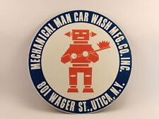 1950s Mechanical Man Car Wash Manufacturing Co Advertising Sign Utica NY picture