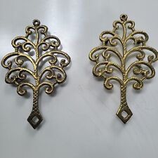 Pair of Vintage Cast Iron Trivets Family Tree Patina picture