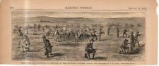 1867 Harpers Weekly August 17 original print - Sioux indians attack 7th Cavalry picture