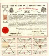 Cape Breton Coal Mining Co. signed by Edwin H. Abbot - Autographed Stocks & Bond picture