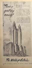 The Waldorf-Astoria Park Avenue NYC Vernon Howe Bailey Vintage Print Ad 1946 picture