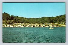 Winchester Bay OR-Oregon, Salmon Harbor, Small Boat Basin, Vintage Postcard picture