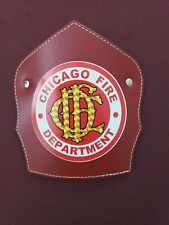 Leather Firefighter Shield Front Chicago FD Decal picture