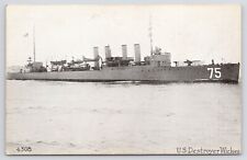 U.S. Destroyer Wickes Vintage U.S. Navy Postcard War Ship Battleship picture