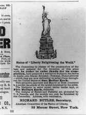 Statue of 'Liberty Enlightening the World',July 1885,Advertisement,raise funds picture