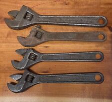 Lot Of 4 Vintage crescent wrenches 12 (1) & 10 (3) Made Is USA Parts Only Broken picture