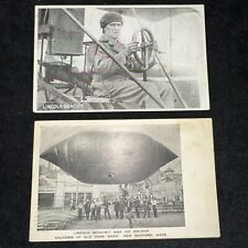 1911 Postcard Aviator Lincoln Beachy RPPC Lot of 2 Air Ship Aviation RARE picture
