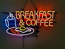 New Breakfast Coffee Neon Light Sign Lamp Poster Real Glass Beer Bar Decor 24x20 picture