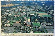 Eugene, Oregon Vintage Aerial Color Photo Postcard, Unposted Card picture