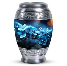 Engraved Blue Beautiful Flower Cremation Urns 10