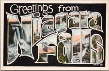 Vintage 1930s NIAGARA FALLS New York Large Letter Postcard Metropolitan / Unused picture