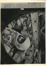 1965 Press Photo Astronauts Gordon Cooper, Charles Conrad aboard Gemini 5 in FL picture