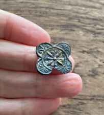 MEDIEVAL. 12TH  CENTURY. BRASS REPOUSEE QUATREFOIL PLATE FROM A BROOCH. picture