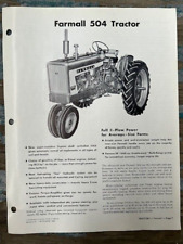 Vintage Original IH International Harvester Dealer Farmall 504 Tractor Flyer picture