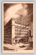 Champaign Urbana IL-Illinois, Inman Hotel Advertising, Vintage Postcard picture