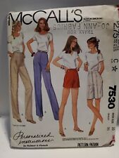 McCall's 7530 Size 16 Waist 30 Inches Pants and Shorts Cut Complete 1981 picture
