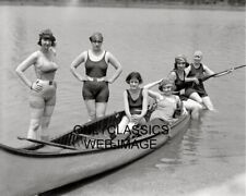 1916 ZIEGFELD FOLLIES SEXY ACTRESS KAY LAURELL PINUP PHOTO GIRLS ON LAKE CANOE picture