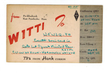 Ham Radio Vintage QSL Card     W1TTI   1952   East Pembroke, Mass. picture