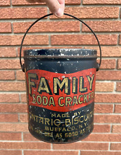 Family Soda Crackers Antique Advertising Can Ontario Biscuit Co Buffalo NY picture
