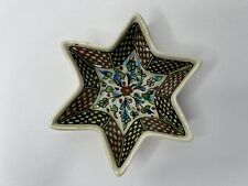 Ottoman Iznik Turkish Pottery Antique Vintage Star Trinket Dish Persian picture