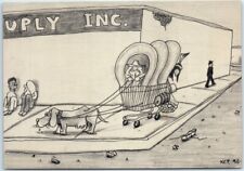 Postcard - Dog carriage Cartoon Art Print picture