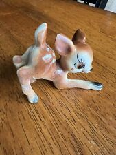 Vintage Mid Century Porcelain Bambi Deer Fawn Small Figurine Playful Happy 3” picture