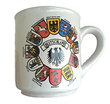 German Deutschland Ceramic Coffee Mug Handmade in German 12 States Coat of Arms picture