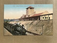 Postcard Everett WA Washington Great Northern Depot Railroad Train Station picture
