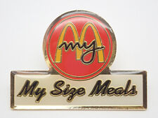 McDonald's My Size Meals Gold Tone Vintage Lapel Pin picture