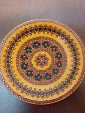 Beautiful Vintage Romanian Hand Carved Hand painted Wooden Plate  picture